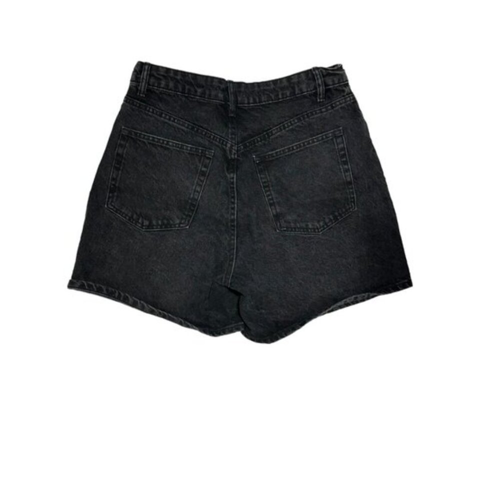 Zara Women's TRF HIGH-WAISTED MOM FIT DENIM SHORTS Black - Picture 9 of 9